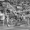 Alloa Glass Works, Glasshouse Loan, Alloa.  Oblique aerial photograph taken facing north-east.  This image has been produced from a crop marked negative.
