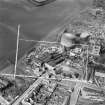 Alloa Glass Works, Glasshouse Loan and Alloa Gas Works, Alloa.  Oblique aerial photograph taken facing west.  This image has been produced from a crop marked negative.