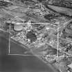 Alloa, general view, showing Alloa Glass Works, Glasshouse Loan and West End Park.  Oblique aerial photograph taken facing north.  This image has been produced from a crop marked negative.
