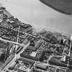 Alloa Glass Works, Glasshouse Loan, Alloa.  Oblique aerial photograph taken facing south.  This image has been produced from a crop marked negative.