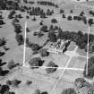 Scone Palace.  Oblique aerial photograph taken facing north-west.  This image has been produced from a crop marked negative.