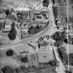 House and garden, Whins Road, Alloa.  Oblique aerial photograph taken facing north.  This image has been produced from a crop marked negative.