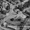 House and garden, Whins Road, Alloa.  Oblique aerial photograph taken facing north.  This image has been produced from a crop marked negative.