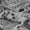 House and garden, Whins Road, Alloa.  Oblique aerial photograph taken facing west.  This image has been produced from a crop marked negative.