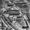 Edinburgh, general view, showing Waddie and Co. Ltd. St Stephen's Works and McEwan's Maltings, Slateford Road.  Oblique aerial photograph taken facing west.  This image has been produced from a crop marked negative.