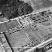 Newbyth Walled Garden, Whitekirk.  Oblique aerial photograph taken facing north.  This image has been produced from a crop marked negative.