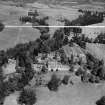 Balnakeilly House, Moulin.  Oblique aerial photograph taken facing north.  This image has been produced from a crop marked negative.