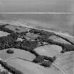 Lathallan School, Johnshaven.  Oblique aerial photograph taken facing east.  This image has been produced from a crop marked negative.