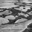 Lathallan School, Johnshaven.  Oblique aerial photograph taken facing north.  This image has been produced from a crop marked negative.