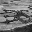 Lathallan School, Johnshaven.  Oblique aerial photograph taken facing north.  This image has been produced from a crop marked negative.