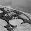 Lathallan School, Johnshaven.  Oblique aerial photograph taken facing east.  This image has been produced from a crop marked negative.