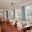 Interior.
Dining room, view of dining area from W showing curved glazing.