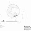 RCAHMS survey drawing: Plan, elevation and sections of The Cloch stone circle