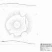 RCAHMS survey drawing: Plan, elevation and sections of Philla Cairn