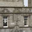 N range of courtyard. Detail of sundial