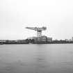 View from SW of 150-ton giant cantilever crane, Glasgow, built by Sir William Arrol & Co Ltd in 1920.