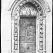Drawing showing view of sacristy door.