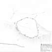 Ben Langass, Pobull Fhinn, Stone circle, site plan, 1:200