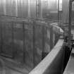 General view of guide carriage fitted to grip of outer lift of Number 4 tank, Meadowflats Gasholder Station, Holyrood Road, Edinburgh.