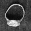 General view of gold finger ring.