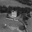 Newark Castle, Selkirk.  Oblique aerial photograph taken facing north.  This image has been produced from a print.