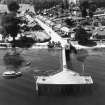 Luss Pier, Loch Lomond.  Oblique aerial photograph taken facing south-west.  This image has been produced from a print.