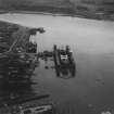 Dry Dock, Pocra Quay, Aberdeen Harbour.  Oblique aerial photograph taken facing south-east.  This image has been produced from a print.