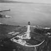 Girdleness Lighthouse, Greyhope Road, Aberdeen.  Oblique aerial photograph taken facing north.  This image has been produced from a print.