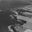 Tantallon Castle and Auldhame, general view.  Oblique aerial photograph taken facing south-east.  This image has been produced from a print.