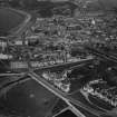 Largs, general view, showing Mackerston Place and Largs Station.  Oblique aerial photograph taken facing north.  This image has been produced from a print.