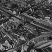 Saltcoats Railway Station.  Oblique aerial photograph taken facing north.  This image has been produced from a print.