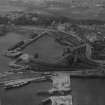 Burntisland Harbour.  Oblique aerial photograph taken facing north.  This image has been produced from a marked print.