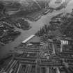 Glasgow, general view, showing Harland and Wolff Shipbuilding Yard, Govan and Yorkhill Basin.  Oblique aerial photograph taken facing east.  This image has been produced from a print.