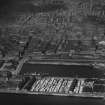 Dundee, general view, showing Victoria Dock and Dundee Foundry.  Oblique aerial photograph taken facing north.  This image has been produced from a print.