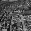 Arbroath, general view, showing Arbroath Abbey and Abbey Parish Church, West Abbey Street.  Oblique aerial photograph taken facing north.  This image has been produced from a print. 