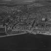 Arbroath, general view, showing High Street and Marketgate.  Oblique aerial photograph taken facing north.  This image has been produced from a print. 