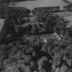 Ethie Castle, Inverkeilor.  Oblique aerial photograph taken facing west.  This image has been produced from a print.
