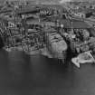 John Brown's Shipyard, Clydebank, ship under construction.  Oblique aerial photograph taken facing north-east.  This image has been produced from a print.