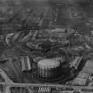 Tradeston Gas Works, Kilbirnie Street, Glasgow.  Oblique aerial photograph taken facing north.  This image has been produced from a print. 