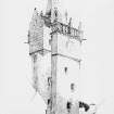 Photographic copy of drawing of Tolbooth Steeple