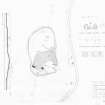 RCAHMS survey drawing: Plan, elevation and section of South Fornet Stone Circle