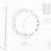 400dpi scan of site plan DC44497 - Plan, elevation and section of North Strone Stone Circle