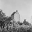 View from N of crow stepped gable on tower.