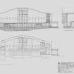 North West and South West elevations. Section X-X1. Castlemilk West Parish Church.