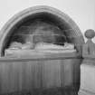 Interior. Chancel. Effigy of Alexander Leslie of Kininvie (1549) Detail