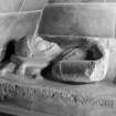 Interior. Chancel. Effigy of Alexander Leslie of Kininvie (1549) Detail