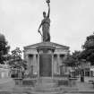 View from W with war memorial