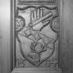 Pulpit, carved panel, detail