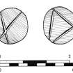 Caulking-slot patterns in the heads of treenails from the Dartmouth hull (Martin, 1978: 21).