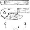 Copper-alloy hinge of a fragmentary hardwood folding ruler (HXD 401).